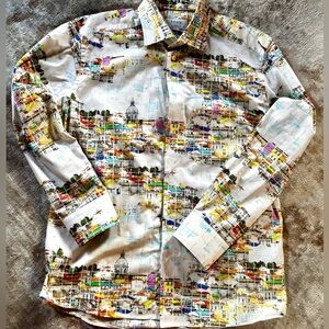 ETON Slim Fit Lisbon Skyline Shirt L